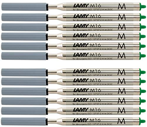 Lamy M 16 Kugelschreiber-Großraummine aus Metall, dokumentenecht, Strichbreite: M (12er Pack, grün)