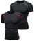 Niksa 2 Stück Funktionsshirt Herren Kurzarm Kompressionsshirt Männer Laufshirt Sportshirt mit Rundhalsausschnitt Fitness, Schwarz-Grau, Schwarz-Rot, XL