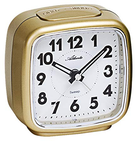 Atlanta Wecker ohne Ticken mit Licht Analog Gold - 1978-9