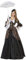 shoperama Marquise Estella Barock Rokoko Damen Kostüm Samt Spitze Schwarz/Gold Gräfin Adlige Mätresse Madame de Pompadour, Größe:44