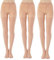 MANZI 3 Paar Balettstrumpfhose Mädchen Damen Basic Cabrio Ballett Tanz Strumpfhosen mit Fersenloch Kinder,Erwachsene 40 den，Hautfarben,XX-Large(Adult M/L)