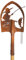 Crispe Edelrost Deko-Schaufel mit Regenmesser - Angler - Gartendekoration für außen, Höhe: 180 cm