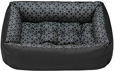 SuperKissen24. Hundebett Hundekorb Hundesofa Tierbett für Kleine, Mittlere und Grosse Hunde - Waschbar - Größe XL - Louis Black