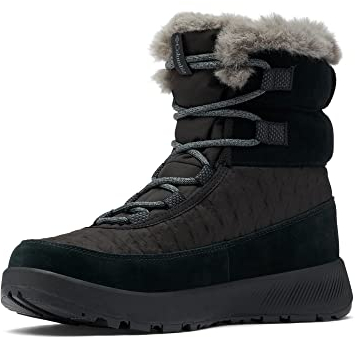 Columbia Slopeside Peak Luxe wasserdichte Schneestiefel für Damen, Schwarz (Black x Graphite), 38 EU