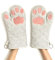 Cricket & Junebug Oven Mitts Cat Paws - Grey and Pink