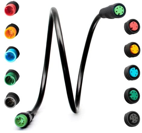 HUDAMZKY Ebike Extension Cable Julet 2Pin/3Pin/4Pin/5Pin/6Pin Waterproof Connector Female to Male DIY Electric Bicycle Brake Display Throttle Light Extension Signal Cable (5Pin Male-Female)