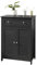 SoBuy Badezimmerschrank Kommode – Vielseitiges Badmöbel mit Schublade, feuchtigkeitsbeständig – Platzsparender Schrank für Bad, Flur, Küche aus Holz, Dunkelgrau, 60x87x35cm, FRG238-DG