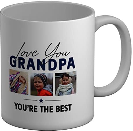 Shopagift Personalised Photo Mug Love You Grandpa You're The Best White 11oz Large Cup