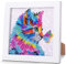 AmzKoi Diamond Painting Set für Kinder, 5D Diamant Painting Full Mit Holzrahmen Katze, Malen Nach Zahlen Diamant Painting Kinder Mädchen Erwachsene, Bilder Arts Craft für Home Decor