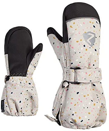 Ziener Unisex Baby LANUP Ski-Handschuhe/Wintersport | wasserdicht, extra warm, Wolle, terazzo Print, 80cm
