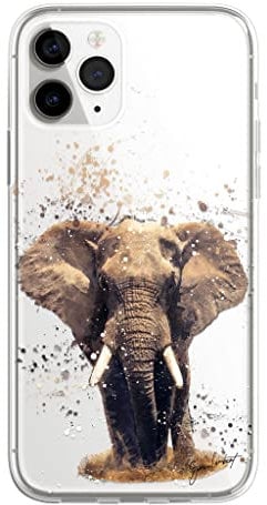 SmartGiftShop African Wildlife Animals Case Splatter Art CLEAR Phone Cover Case Exclusive Artwork for iPhone 6s - Elephant