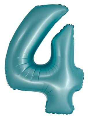 Playflip XL Folienballon blau matt Zahl 4