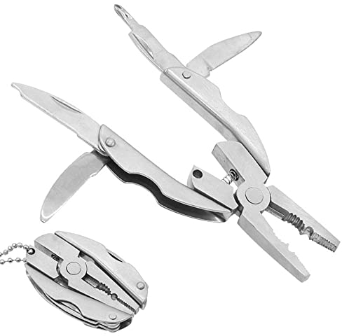 Multi-Tool, 7-in-1 tragbares Edelstahl-Multi-Werkzeug, leichtes multifunktionales Werkzeug mit Ziffer, Schraubendreher, Datei, Säge, Messer, Nagel-Descaling-Gerät zum Camping im Innenhaus im Freien im
