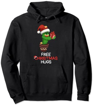 Kostenlose Weihnachts Umarmungen Kaktus Pullover Hoodie