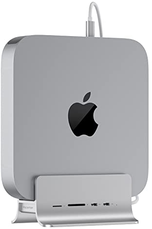 PULWTOP HUB USB C pour Mac Mini,Adaptateur HUB USB 5 en 1,Support Mac Mini,Prise Charge De L'extension SSD M.2 NVMe,Station d'accueil avec 2 Ports USB C,Carte SD/TF, SSD M.2 (Non Inclus)