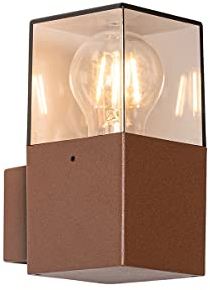 Qazqa - Industrie I Vintage I Industrie I Vintage I Außen Wandleuchte rostbraun IP44 - Dänemark I Außenbeleuchtung - Aluminium Länglich - LED geeignet E27