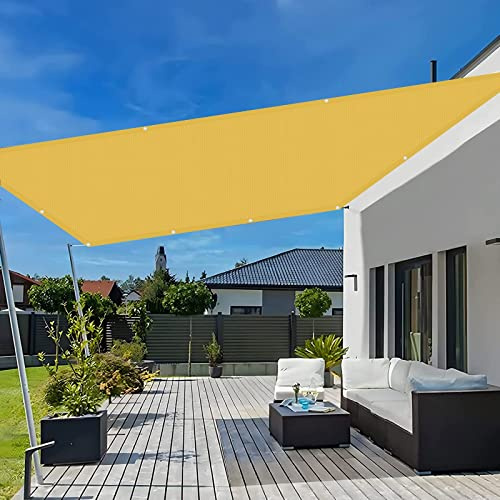 Rechteckig Sonnensegel 3 x 4 m 95% UV-Block Sonnenschutz sonnensegel Balkon Regenschutz mit Ösen inkl Befestigungsseile für Garten Terrasse Camping, Creme Farben