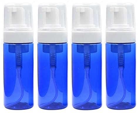 ASTRQLE 4PCS Blue Refillable Travel Foam Soap Dispensers, Foaming Pump Bottles, 100ML/3.5OZ, BPA Free, Sturdy & Durable, Suitable for Travel, Business Trips