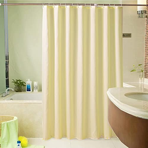 Mesnt Rideau de Douche Lavable Anti Moisissure en Polyester avec Couleur Unie Beige Rideaux de Douche pour Salle de Bains, Beige, 300x200cm