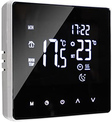 Decdeal Elektrischer Heizungsthermostat 0-99 (℃) 16000 (mA) Touch-LCD-Bildschirm Fußbodenheizungs-Thermostatregler 16A Elektrische Heizfolie Heizkabel