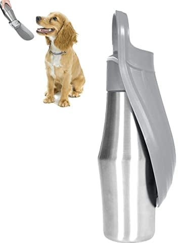 GourChien PromenaIsotherme, 750ML Bouteille d'eau Portable pour Chien, Gourpour Chien avec Abreuvoir, Bouteille d'Voyage Portable pour Chien Et Chat Animal Compagnie en Plein Air