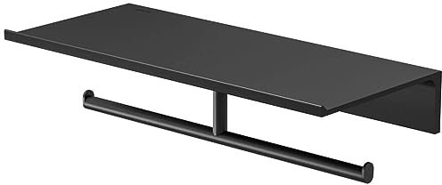 Geesa Leev Ablage mit Doppeltem Toilettenpapierhalter Ohne Klappe 28x12 5x6 8 cm Schwarz
