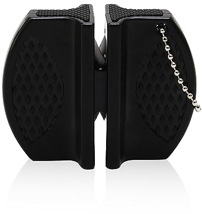Luckious Compact Kitchen Knife Sharpener, Handy Dual-Sided Tool for Sharpening Knives at Home, Camping, Travel, or Outdoor BBQ