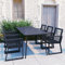 Homgoday Gartenmöbel Set 7-TLG. Sitzgruppe Garten Essgruppe Gartengarnitur Sitzgarnitur Gartentisch mit Stuhl Balkonmöbel Essgruppe Gartenset PVC Rattan Schwarz