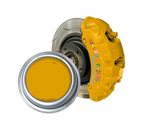 SCOOBYS PAINTS BACK IN THE MIX High Heat Resistant Gloss Brake Caliper Paint Wheel Engine Restore Metal (250Ml, Grand Gold)