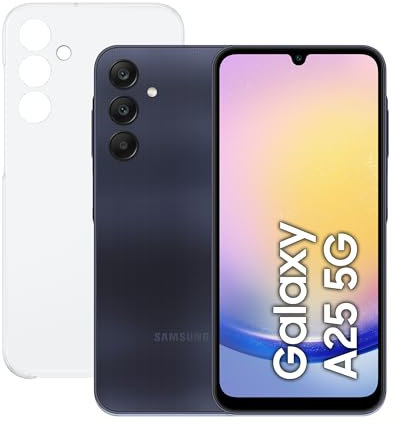 Samsung Galaxy A25 5G 128 GB con Funda - Móvil Android, Smartphone Libre, Carga Rápida, Cámara 50 MP, Negro (Versión Española)