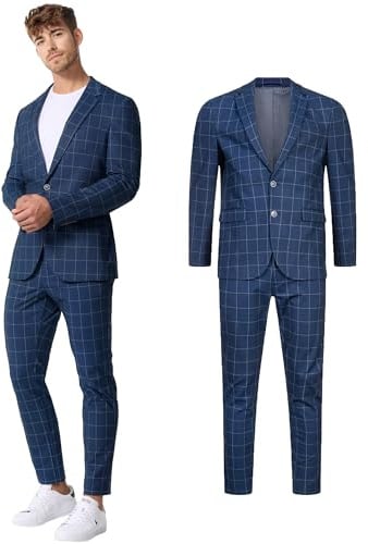 JEFF Herren JFTate Anzug Set 2-teilig Anzugjackett und Hose Herrenanzug | Klassischer 2-teiliger Anzug mit Stretch in Regular Fit, Herrensakko, Anzughose, Businessanzug, Hochzeitsanzug für Männer