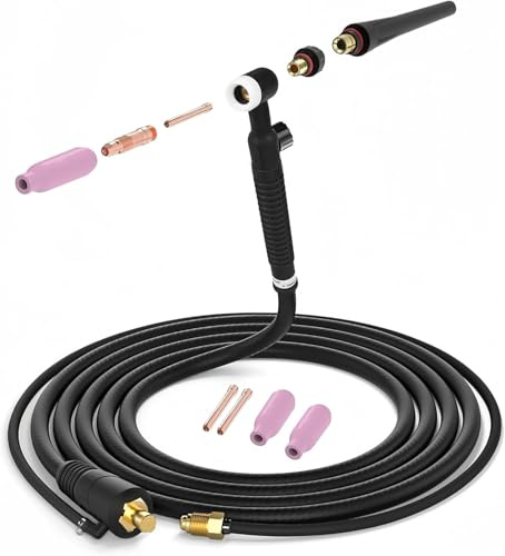 Reboot Antorcha de soldadura TIG de 10 pies con cabeza flexible WP-17FV Argón refrigerado por aire Lift TIG Torch 150Amp 10-25mm Conector para soldador Reboot Mahine RBM21000D RBM2000D u otras marcas