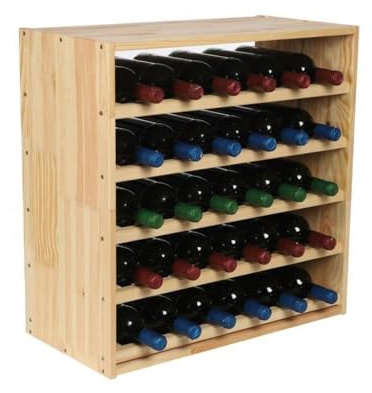 PROREGAL Modulares Weinregal VINCELLAR MOD | HxBxT 60x60x30cm | Standard Modul für 30 Flaschen | Massives Kiefernholz | Natur | Weinhalter Weinständer Flaschenständer Flaschenregal Holzregal