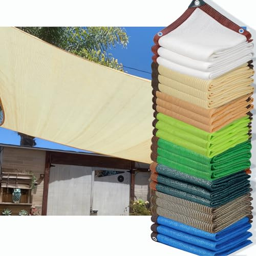 HQQMNY Sonnensegel mit Ösen Sonnenschutz Netz 90% Shading Rate Schattiernetz UV-Beständiges Schattierungsnetz Gartenschirm Sichtschutz für Garten Pflanzen Gewächshaus (Beige,2x8m)