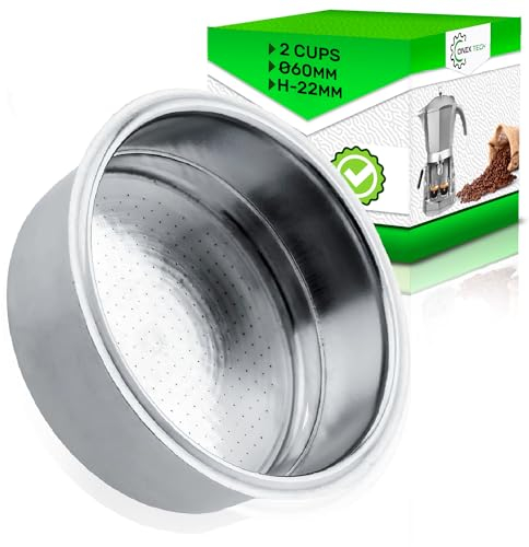 Filtri Caffe 2 Tazza per Bialetti Mokona con Dimensione Ø 60 mm h 22 mm Filtro Caffe adatto a Portafiltro - Garanzia di 5 Anni - ONIX TECH