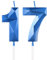 Royal Blue 17th Birthday Candles, 3D Number17 Candle for Cake, Boy Girl 17th Birthday Decorations,Sapphire Candle Topper Blue Cake Decorations for Birthday Party Wedding Anniversary Supplies