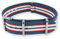 Natos.com - Blau Rot Weiss NATO Uhrenarmband G10 Military Nylon Strap - 18 mm