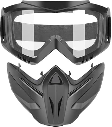 Pcingsia ATV-Brille mit Gesichtsabdeckung, Fahrradbrille – verstellbare Motorradbrille, Dirt-Bike-Brille, ATV-Brille, Reitbrille, Skibrille für Herren, Damen, Jugend