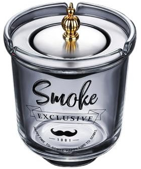 Aschenbecher mit Deckel für Zigarette, Glasaschenbecher für den Außenbereich, Aschenbecher für Raucher, Autotrichter, Glasaschenbecher (großer schwarzer Trichter mit Deckel, Stil 1)