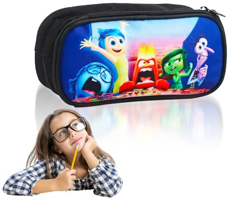 Astuccio, astuccio per cartoni animati, doppio strato, grande capacità, per bambini e adolescenti