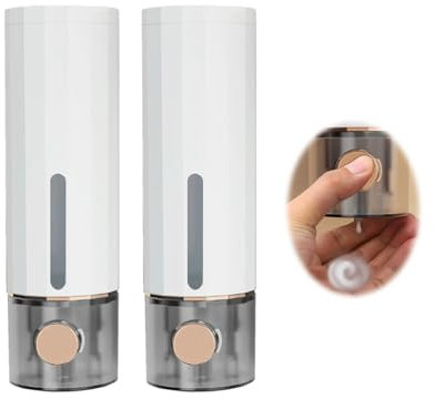 Anlising Dispenser di Sapone Manuale Singola Testa, 2PCS Senza Trapano Dispenser Sapone Doccia 450ML, Dispenser Manuale di Sapone e Shampoo Doccia, Dispenser Doccia Muro Senza Fori,per Shampoo,Liquido