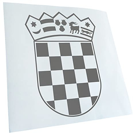 Kiwistar - Autoaufkleber - Grau - 13x10cm Flagge Kroatien Wappen Aufkleber für Auto, Laptop, Fahrrad, LKW, Motorrad Mehrfarbig JDM Decal Racing