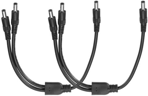 sourcing map 2 Pcs DC Cable Splitter, 12.6 10A 1 DC5521 Male to 2 DC5521 Male Splitter Adapter Cable, 1 to 2 Splitter Cord for CCTV Cameras, DVR, Power Supply