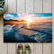 OHJEAJDS Badezimmerteppich rutschfest Badematte 60 x100 cm,Badteppich Saugfähig Weich Maschinenwaschbar für Badezimmer,Atemberaubender Sonnenuntergang am Strand mit endlosem Horizont und einsamen Ges