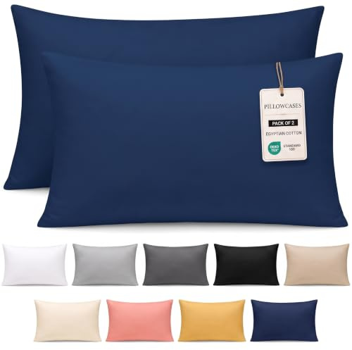 Pamposh 400 Thread Count 100% Egyptian Cotton Pillow Cases 2 Pack Breathable Ultrasoft Pillow Covers