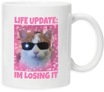 New Spirit Original Life Update cat I'm Loosing in cat Meme Cats Novelty Pun Mug Drinking Cup Tea and Coffee Cups Cute Mug Aesthetic Fun Funny Pretty