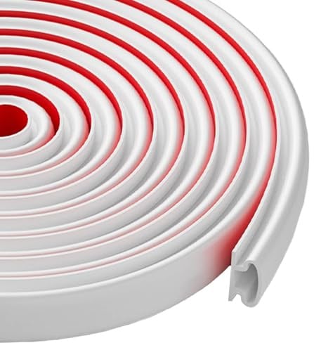 Burlete Puerta Entrada, 5 (L) x 10 mm (W) x 6 mm (D),Burlete Ventana, Burlete,Aislante Puertas De Entrada, Goma PuertaCcasa, Blanco, Lnsonorización, Flexible, Impermeable