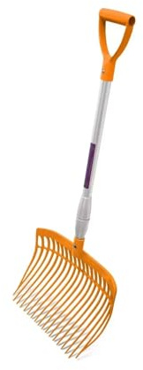Quality Aluminium Purple ABS Bedding & Shaving Fork Equestrian Tack Shavings Fork for Horses with Handle 115cm, Durable Yard Tool for Stables, Trailers & Fields