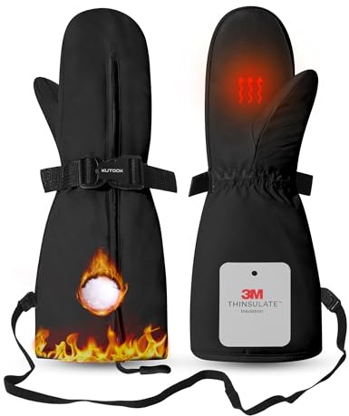 KUTOOK Skihandschuhe Fäustlinge Kinder Snowboard Handschuhe Warme Winterhandschuhe Thermal Fleece Winddicht WasserdichtSF512