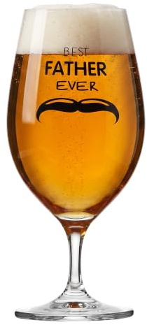 Krosno Bierglas für Vater, 400 ml, Celebration Moments | Bleifreies Kristallglas für Bier und Verkostungen, Pils, Geschenk zum Vatertag, Geburtstag, bleibende Erinnerung